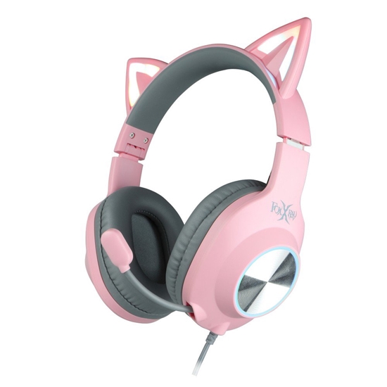 Picture of Ausinės Foxxray Shining Cat Gaming Headset Wired Black/Pink