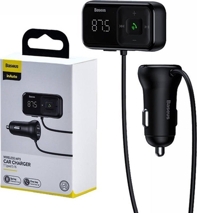 Attēls no Baseus  Wireless Bluetooth FM transmitter with charger S-16 (Overseas edition) - black