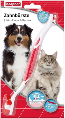 Attēls no Beaphar double-headed toothbrush for dogs and cats