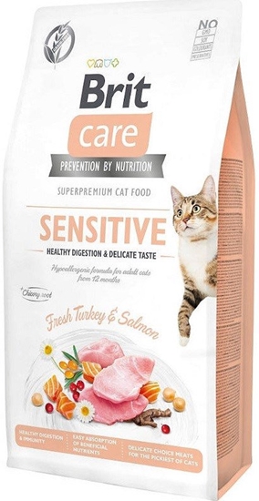 Picture of BRIT Care Grain-Free Sensitive Turkey&Salmon - sausas kačių maistas - 2 kg