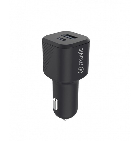 Picture of Car Charger PD USB 20W+ QC 3.0 18W By Muvit Black