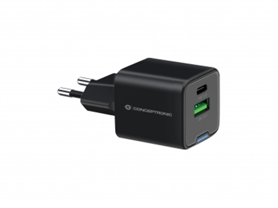 Изображение CONCEPTRONIC Ladegerät 2Port  20W,1xUSB-C,1xUSB-A   1.5m  sw