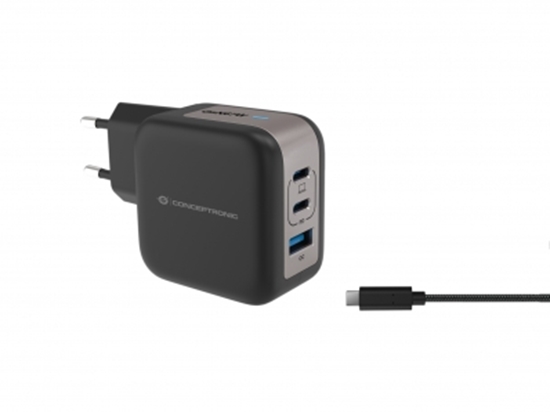 Picture of CONCEPTRONIC Ladegerät 3Port  67W,2xUSB-C,1xUSB-A   1.5m  sw