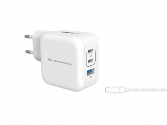 Picture of CONCEPTRONIC Ladegerät 3Port  67W,2xUSB-C,1xUSB-A   1.5m  ws