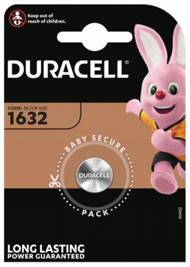 Изображение CR1632 baterija 3V Duracell litija DL1632 iepakojumā 1 gb.