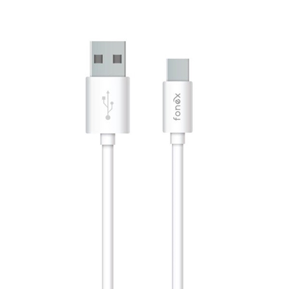 Attēls no Fonex Data Cable USB to Type-C 25W 1m By Fonex White