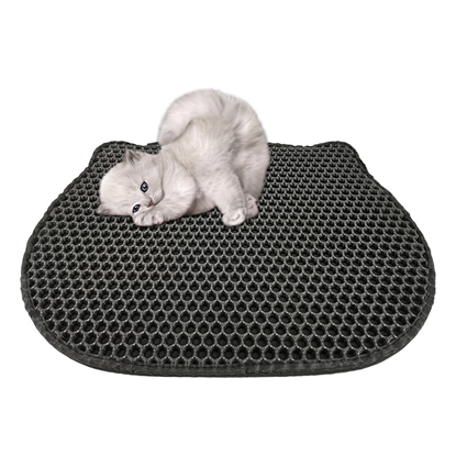 Изображение DIAMENTIQ Cat head shape litter tray mat - cat litter tray mat - 40 x 50cm