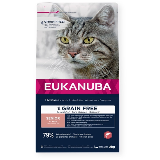 Picture of EUKANUBA Grain Free Senior Salmon - sausas kačių maistas - 2kg