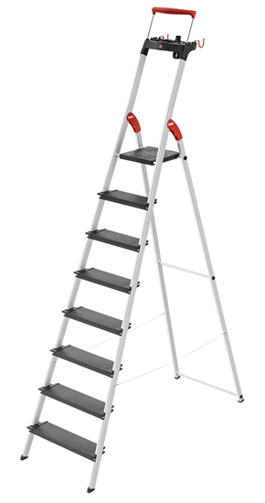 Изображение Hailo L100 TopLine 8050-807 Step Ladder Aluminium, Black | Ladder