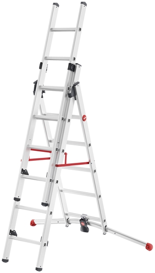 Изображение Hailo HAILO S100 Hailo ProfiLOT ladder combinable aluminum / 2x9+1x8 steps 039309507