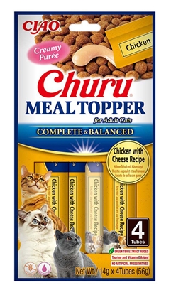 Attēls no INABA Churu Meal Topper Chicken with cheese - skanėstas katėms - 4 x 14g