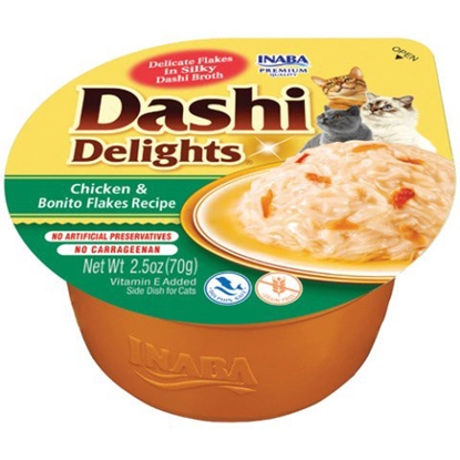 Изображение INABA Dashi Delights Chicken with bonito flakes in broth - skanėstas katėms - 70g