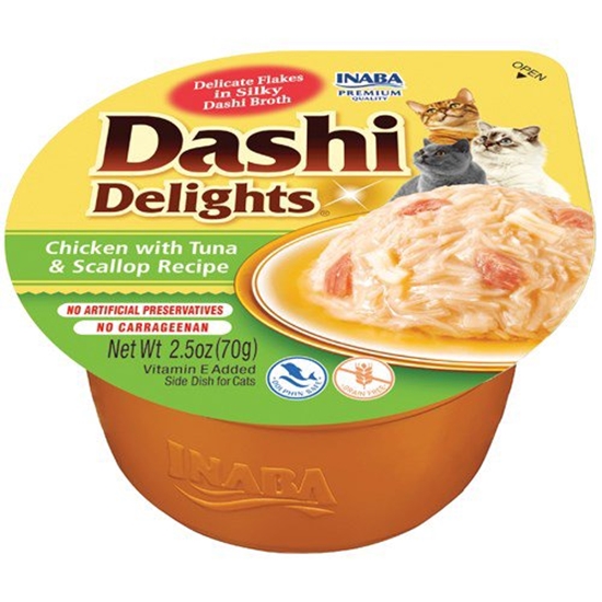 Picture of INABA Dashi Delights vištienos, tuno ir šukučių sultinys - skanėstas katėms - 70g