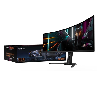 Изображение LCD Monitor|GIGABYTE|AORUS CO49DQ|49"|Gaming/Curved|5120x1440|32:9|144Hz|Matte|0.03 ms|Speakers|Swivel|Height adjustable|Tilt|Colour Black|AORUSCO49DQEK