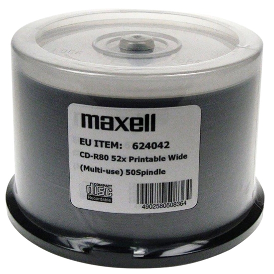 Изображение MAXELL CD-R 700MB 50 pcs. 52x80 min, spindel, CD-R for printing