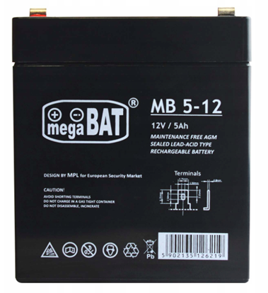 Attēls no MegaBat MB 5-12 Battery for UPS