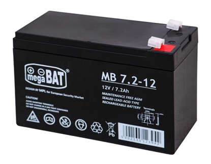 Picture of megaBAT MB 7.2-12 Battery 12V/7Ah / 151x95x65mm