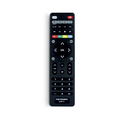 Attēls no METRONIC UNIVERSAL REMOTE CONTROL ZAP 4 FOR TV +TDT + SAT + DVD 495325