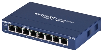 Attēls no NETGEAR GS108GE network switch Unmanaged Gigabit Ethernet (10/100/1000) Blue