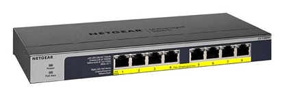 Attēls no NETGEAR GS108PP Unmanaged Gigabit Ethernet (10/100/1000) Power over Ethernet (PoE) Black