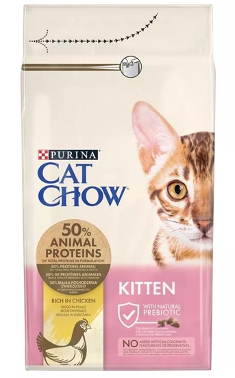 Изображение Purina Cat Chow Kitten sausas kačių maistas Kačiukas Viščiukas 1,5 kg