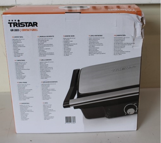 Изображение SALE OUT.  | Tristar Grill | GR-2853 | Contact grill | 2000 W | Aluminum | DAMAGED PACKAGING, SCRATCHED FAT COLLECTING TRAY  ON SIDE