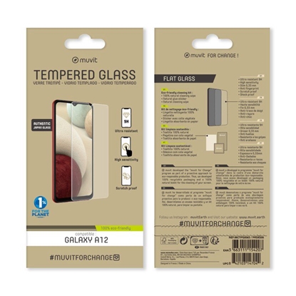 Picture of Samsung Galaxy A12 Tempered 2.5D Screen Glass By Muvit Transparent