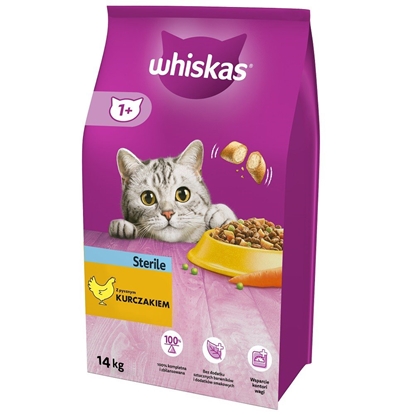 Изображение Sausas kačių maistas Whiskas STERILE Suaugusiųjų vištiena 14 kg