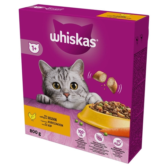 Изображение Sausas kačių maistas WHISKAS with delicious chicken-800g