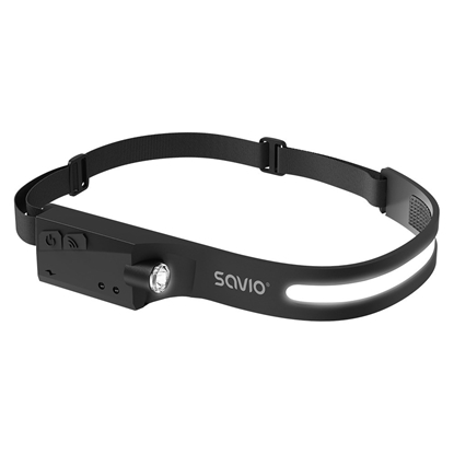 Attēls no Savio FL-02 LED headlamp with motion sensor, USB-C, 350 lm, range 80m