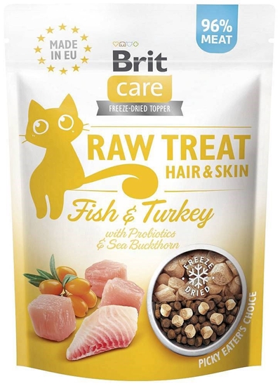 Изображение Skanėstas katėms BRIT Care Raw Treat Hair&Skin fish with turkey-40g