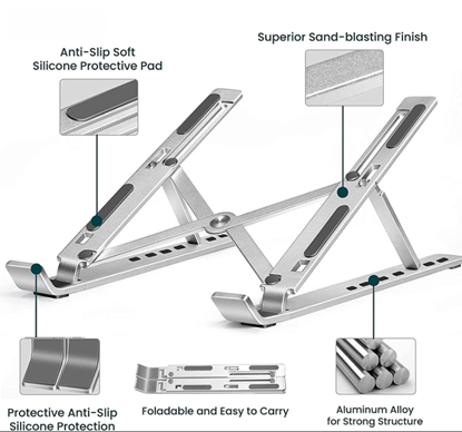 Изображение Swissten Swissten Aluminum Pad for Laptop from 10 - 15" Gray