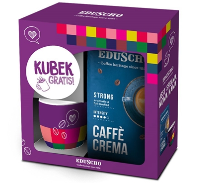 Изображение TCHIBO EDUSCHO CREMA STRONG kavos pupelių 1000G + puodelis