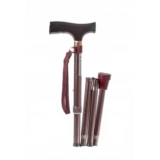 Изображение Telescopic height-adjustable folding cane RF-520 - Brown