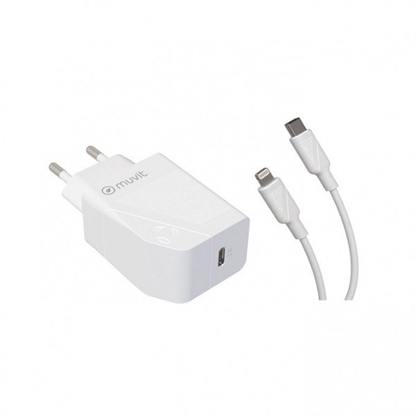 Attēls no Travel Charger PD 20W + Type-C Lightning  By Muvit White