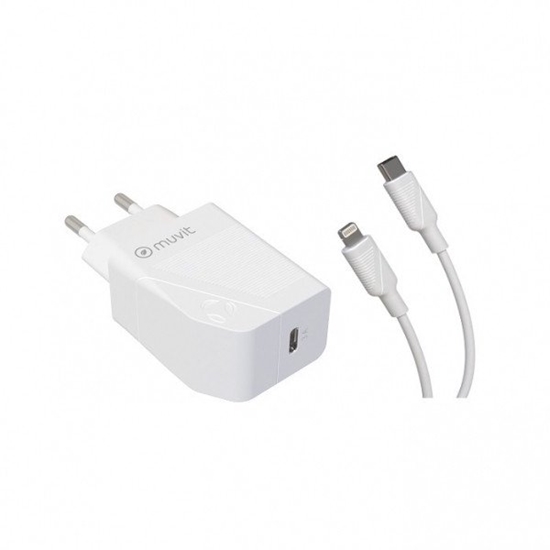 Изображение Travel Charger PD 20W + Type-C Lightning  By Muvit White