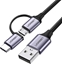 Picture of Ugreen USB-A - microUSB + USB-C Cable 1 m Black (30875)