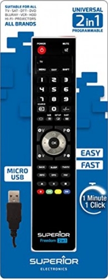 Picture of Universal Remote Control | Micro-USB | Pogrammējama ar Windows datoru | Freedom 2:1