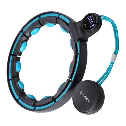 Изображение Vingrošanas rinķis ar atsvaru un skaitītāju HHM17 HULA HOP BLACK/TURQUOISE MAGNETIC WITH WEIGHT + COUNTER HMS