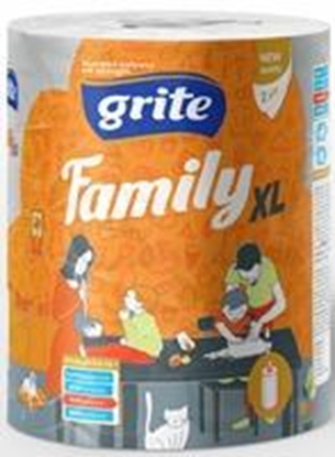 Attēls no Virtuves dvielis Grite Family  XL,1 rullis, 2 slāņu, 250 loksnes, 45m