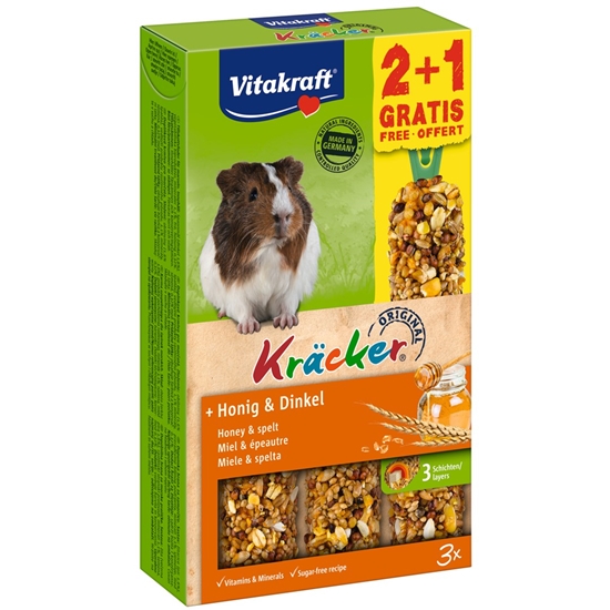 Picture of VITAKRAFT Kräcker Honey and spelt - treat for domestic cavies - 2 + 1