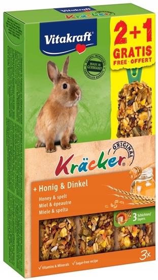 Picture of VITAKRAFT Kräcker Honey with spelt - treat for rabbits - 2 + 1