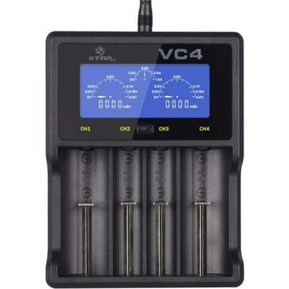 Attēls no XTAR VC4 LCD Universal charger with protection Li-ion/Ni-MH, USB, 4.2V