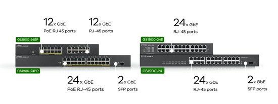 Picture of Zyxel GS1900-24EP Managed L2 Gigabit Ethernet (10/100/1000) Power over Ethernet (PoE) Black