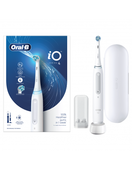 Picture of Oral-B | Electric Toothbrush | iO4 | Rechargeable | For adults | Number of brush heads included 1 | Number of teeth brushing modes 4 | Quite White