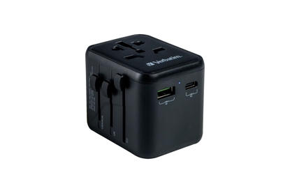 Изображение Adapter podróżny UTA-02 49544 180 krajów, ładowarka 20 W, QC 3.0. 1x USB-C, 1x USB-A 