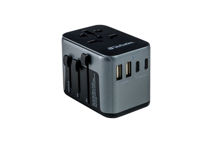 Изображение Adapter podróżny UTA-03 49545 180 krajów, ładowarka PD 30W, QC 3.0 3x USB-C , 2x USB-A 