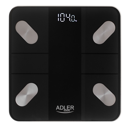 Attēls no Adler Smart Bathroom Scale | AD 8186b | Maximum weight (capacity) 180 kg | Accuracy 100 g | Body Mass Index (BMI) measuring | Black