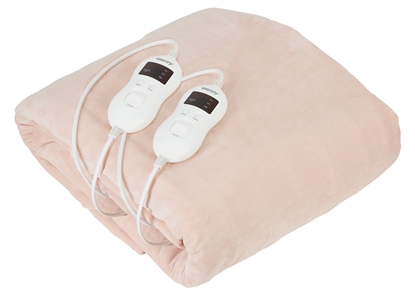 Attēls no Camry | Electric blanket | CR 7424 | Number of heating levels 8 | Number of persons 2 | Washable | Coral fleece | 2 x 60 W | Beige