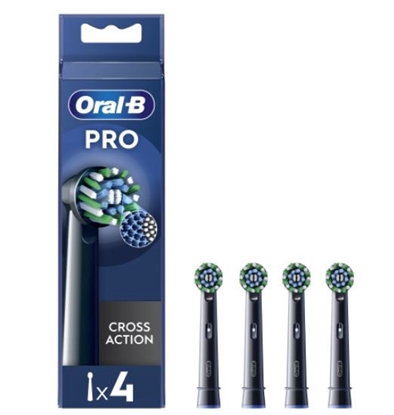 Attēls no Dantų šepetėlio antgaliai ORAL-B, EB50-4 Cross Action 4 vnt., juodi